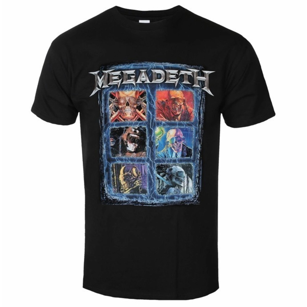Megadeth  Heads Grid  Black  Unisex Tee Shirt